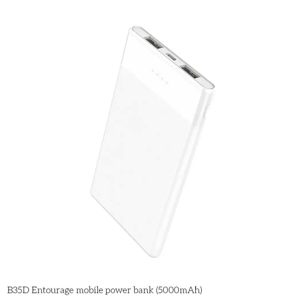 Портативный 5000 мАч мобильный телефон двойной USB свет показывает порты