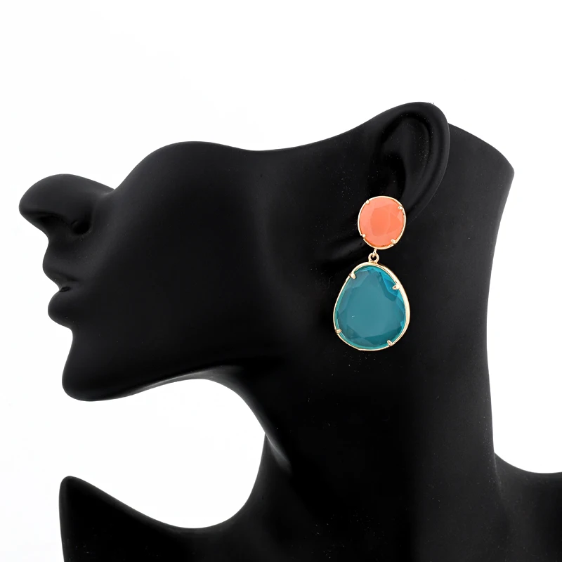 Женские Висячие серьги dayooff Boho большие геометрические с золотыми каплями и
