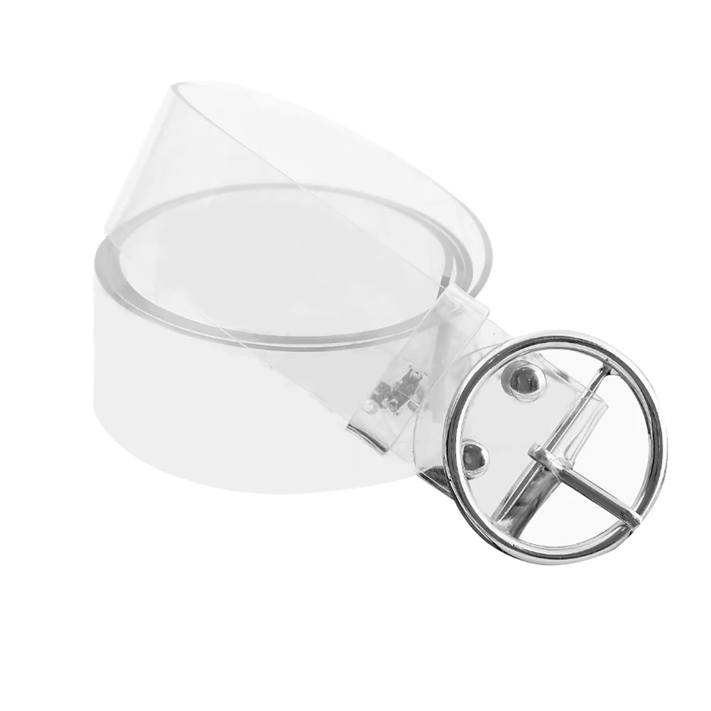 Heart Belts For Women Resin Cute Transparent Belt Jeans Dress Waist Strap Pin Buckle Harajuku Ladies Round PVC Clear Belts
