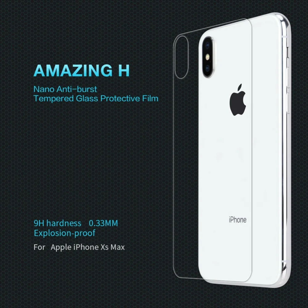 Для iphone XS Max защита экрана задняя защитная крышка NILLKIN 9H 0 33 мм тонкое закаленное