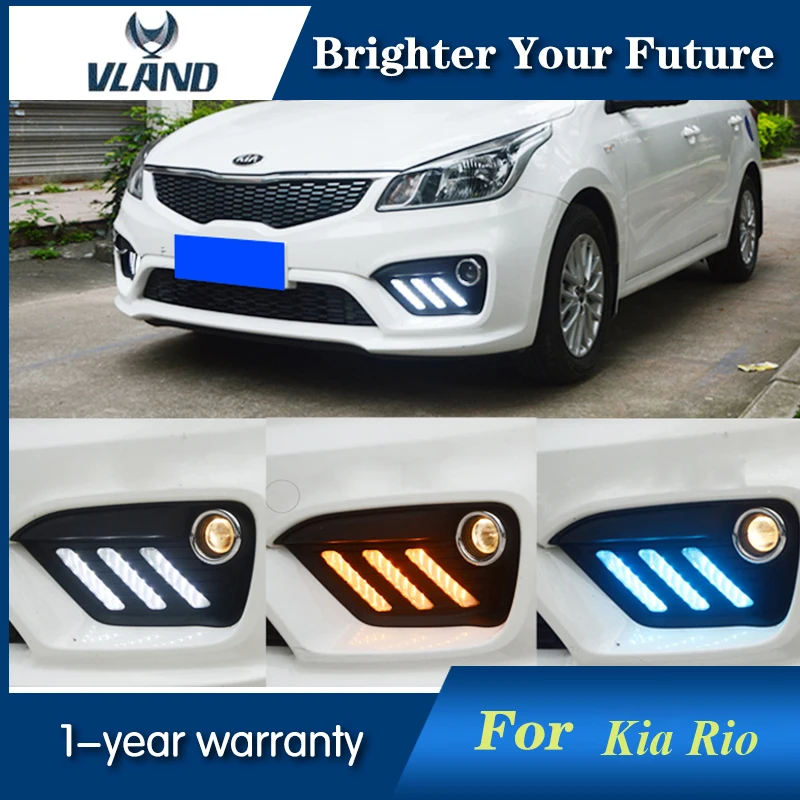 2 шт. авто передний светодиодный светильник дневного света белый для kia RIO K2 2016 | Фара для авто в сборе -32855107131