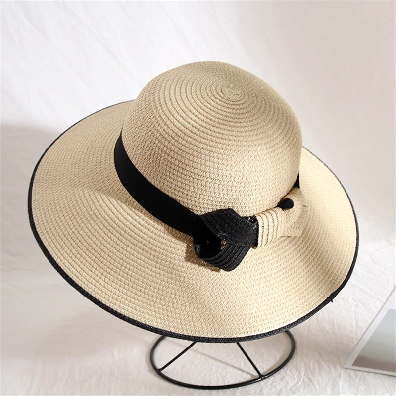Шляпа женская Соломенная в винтажном стиле шикарная Складная пляжная Федора