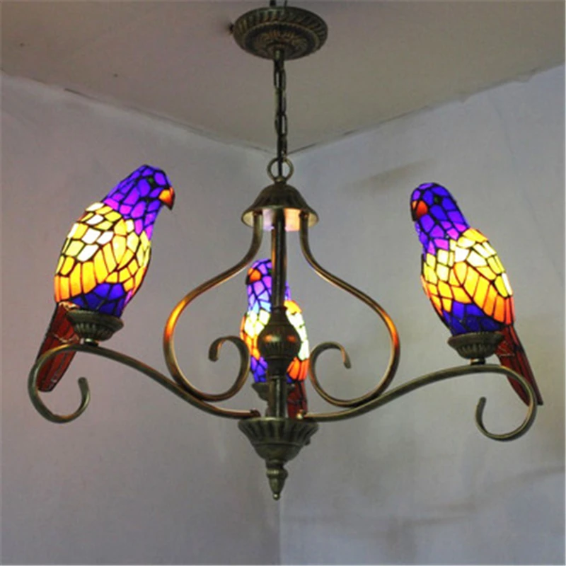 Люстра в форме попугаев FUMAT винтажная потолочная лампа европейском стиле со