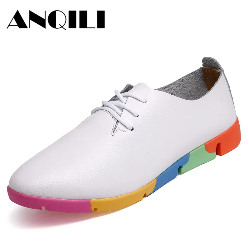 ANQILI/2019 г. новые модные женские туфли оксфорды балетки на плоской подошве женская