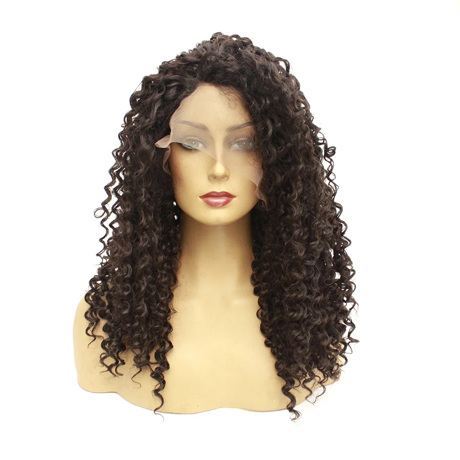 Синтетические парики на кружеве для женщин длинные кудрявые мягкие Омбре парик с