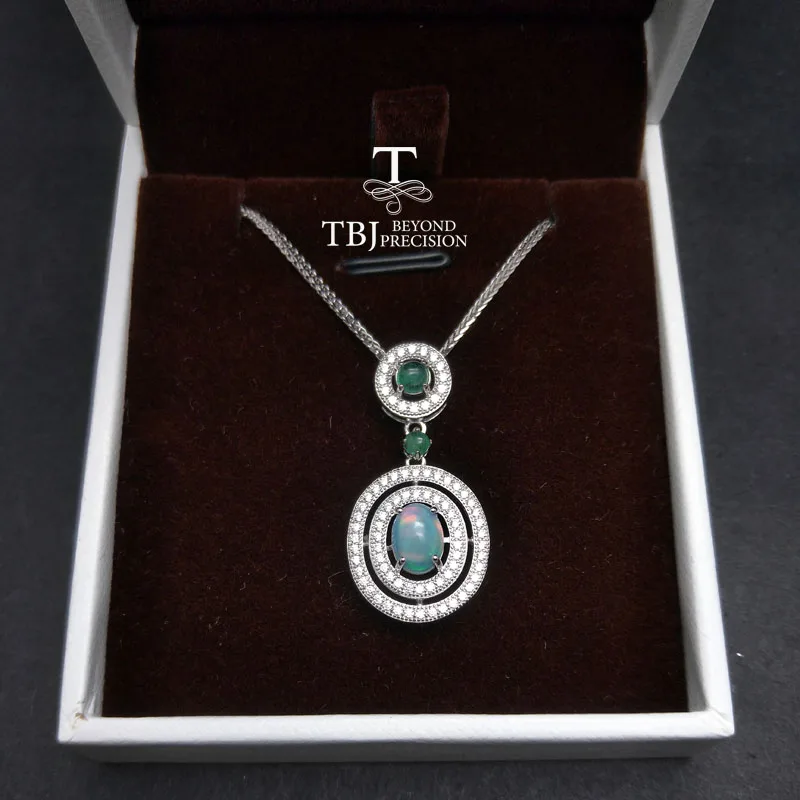 TBJ натуральный хорошее качество Эфиопский опла и зелёный Изумрудный камень