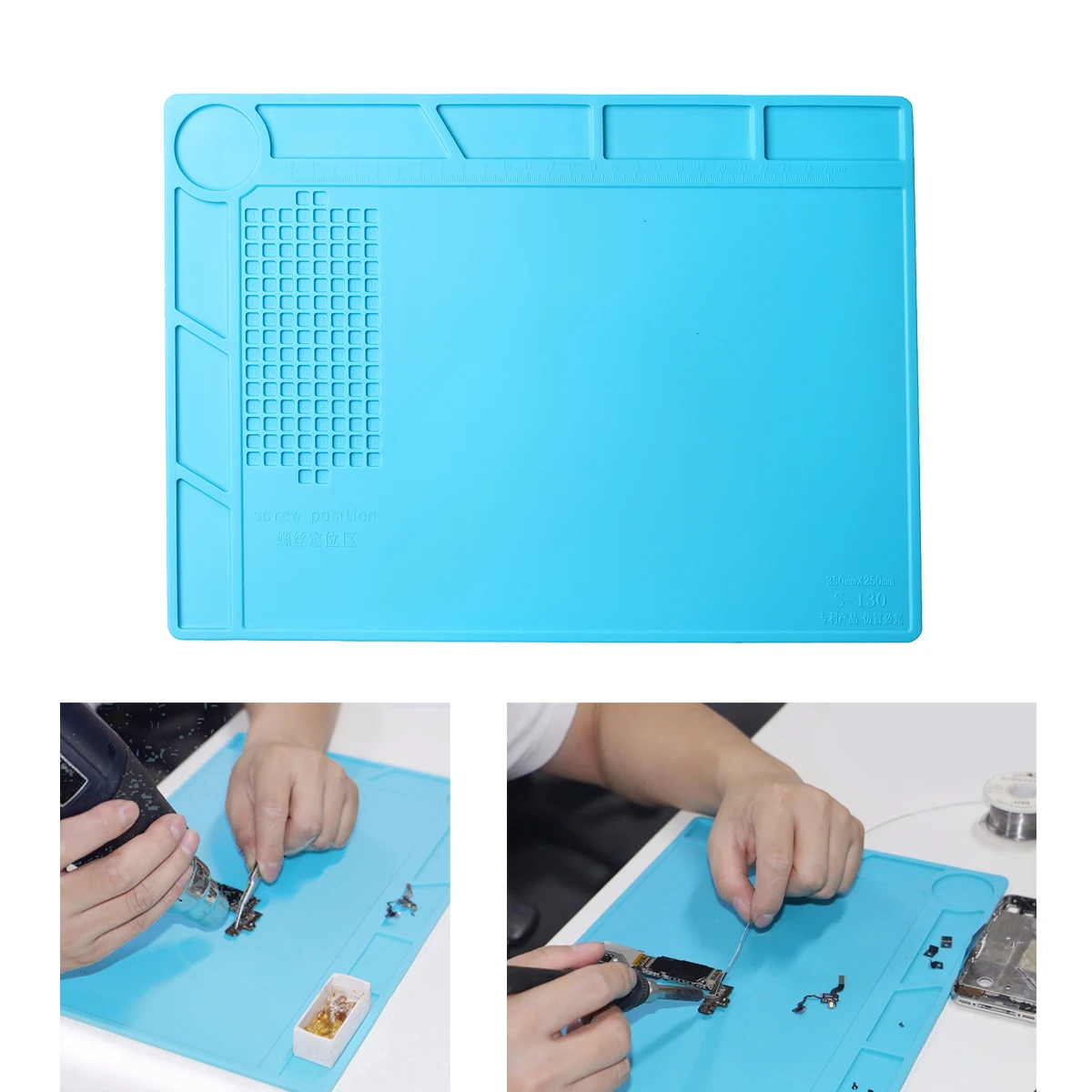 

Теплоизоляционный коврик JIGUOOR S-130, 35x25 см, для обслуживания телефона, тепловая пушка, паяльная станция