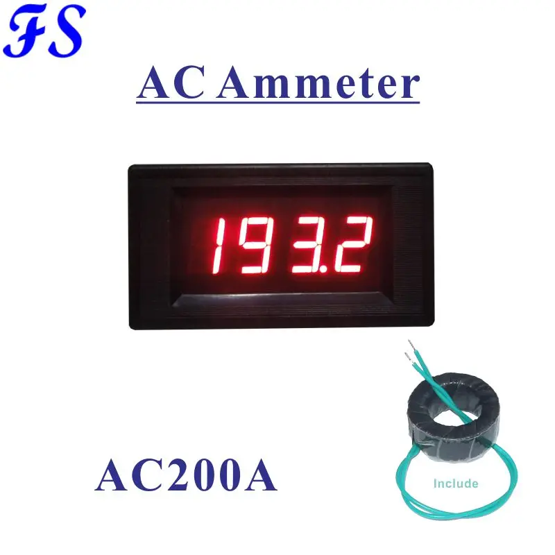 СВЕТОДИОДНЫЙ цифровой измеритель тока Амперметр AC 200A Панель ICL7107 тестер
