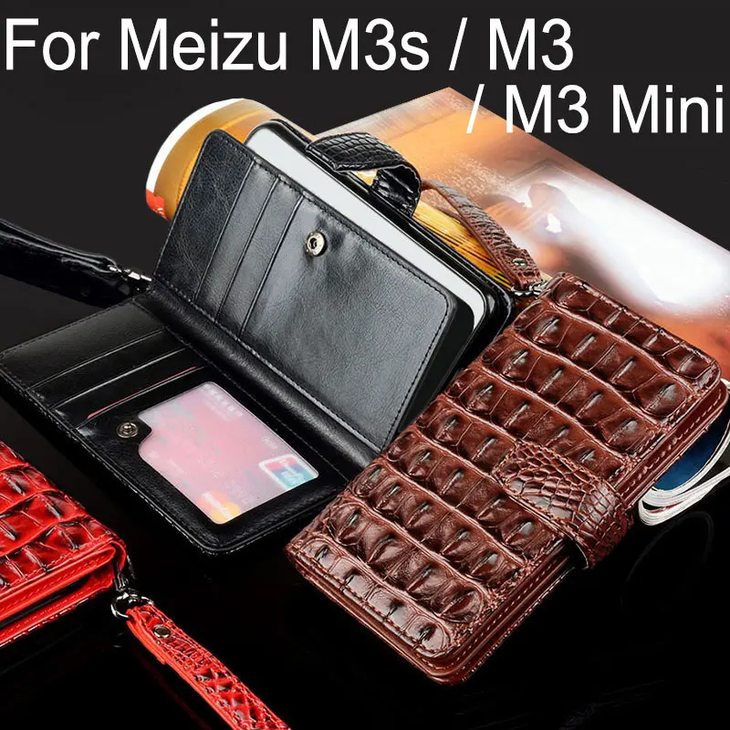 Чехол для meizu m3s роскошный крокодиловый змеиный кожаный флип деловой стиль