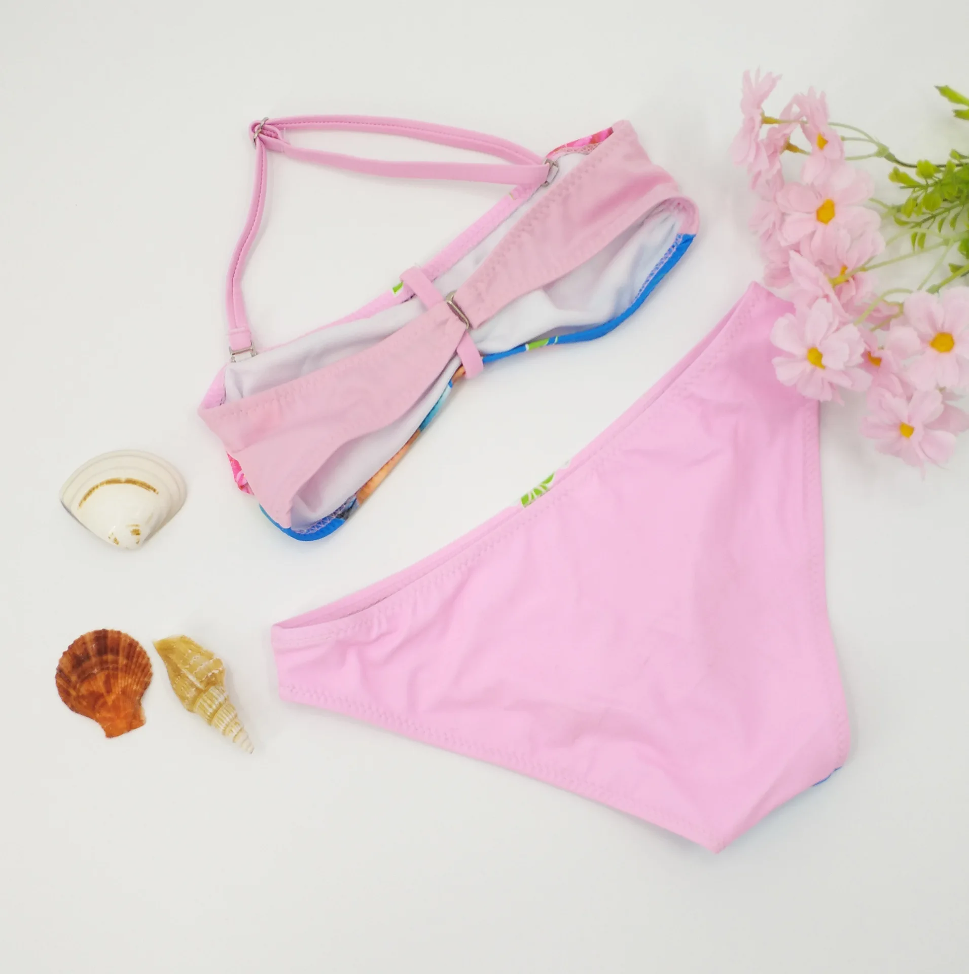 2019 милый комплект бикини для девочек купальник девочек-подростков детский с