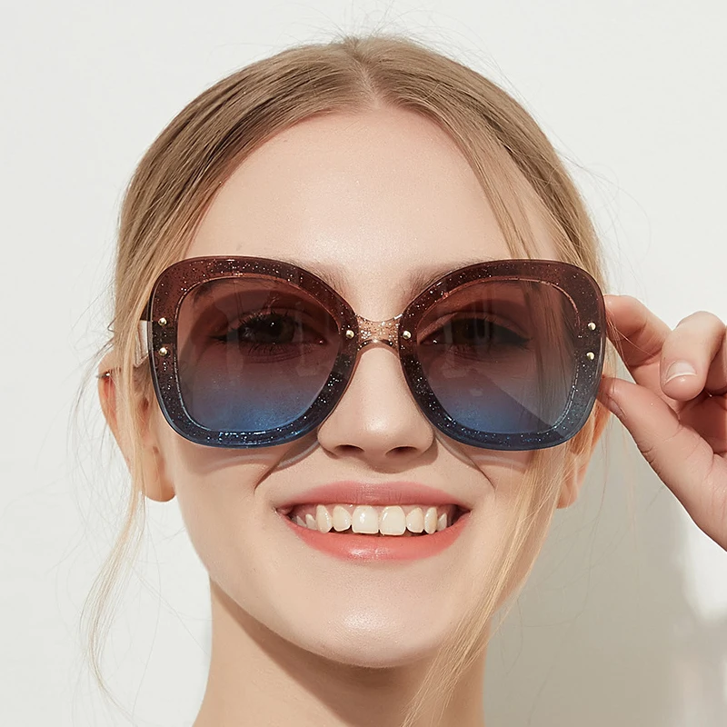 FREYRS Oversize Sunglasses Women Brand Designer Transparent Frame Eyeglasses for Female Pink Gray Oculos de sol UV400 5169F | Аксессуары