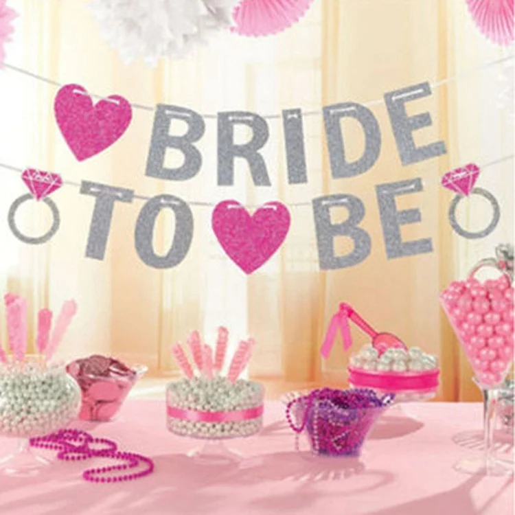Bride To Be Banner Йориу Невеста To Be баннер фольгированные воздушные шары Девичник вечерние украшения Mr Mrs Свадебная команда свадебный душ сувениры - Цвет: Bride To Be Banner