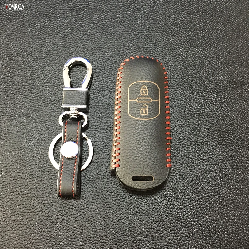 Чехол для автомобиля из натуральной кожи Mazda|2 buttons key shell|fob cover2 button |
