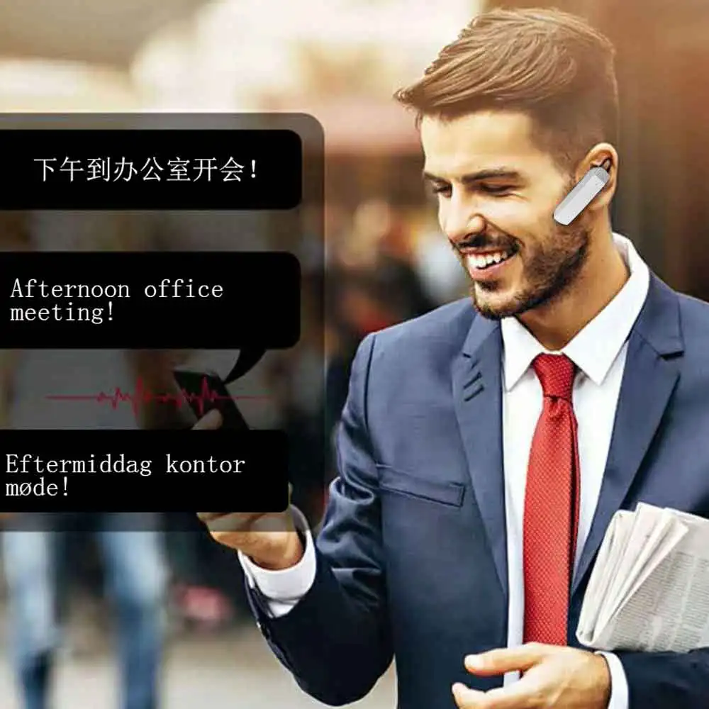 Наушники, новинка T2 Bluetooth беспроводные Смарт наушники перевод в ухо Универсальный бизнес-переводчик в режиме реального времени