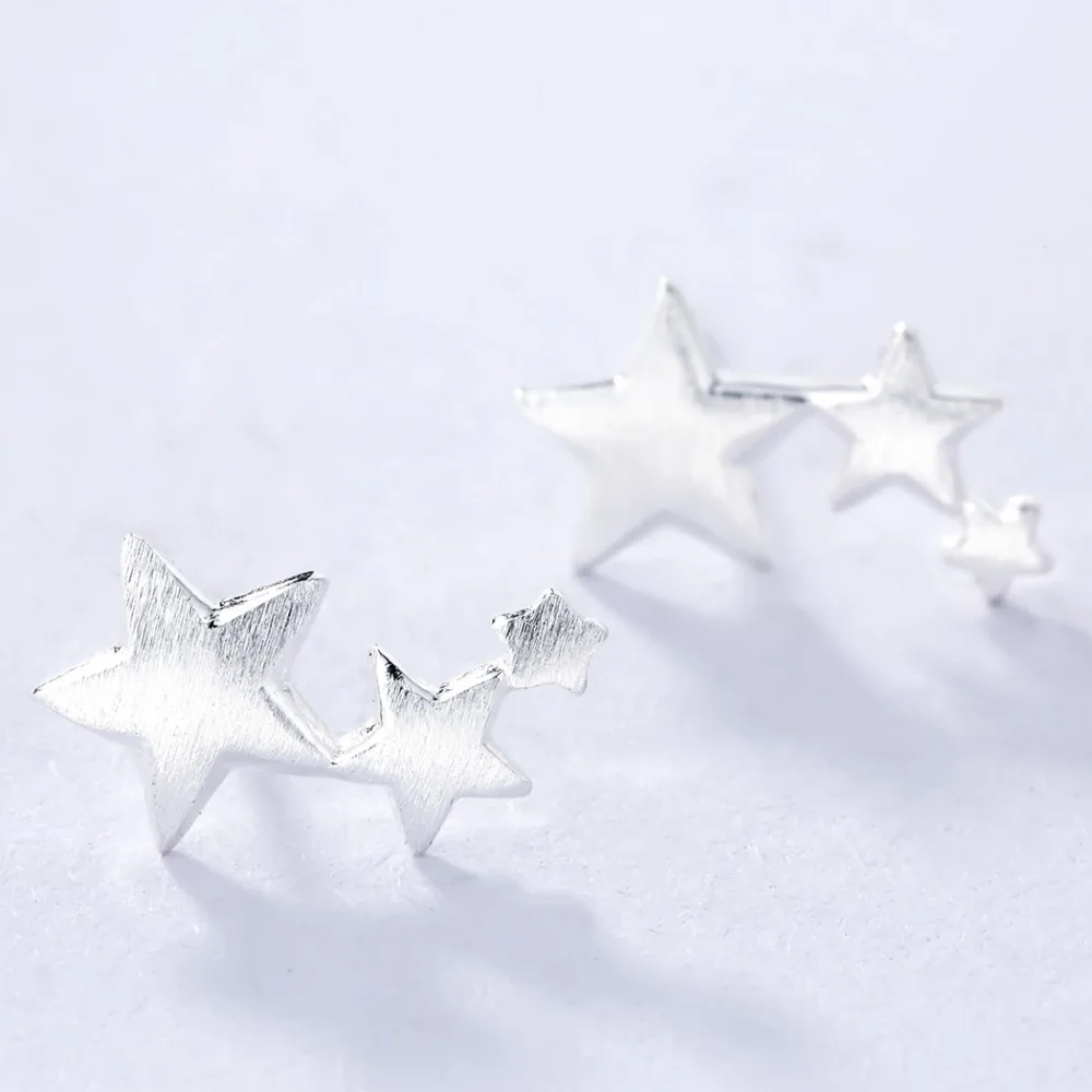 Женские серьги гвоздики с тремя звездами|fashion stud earrings|stud earringsstar earrings |