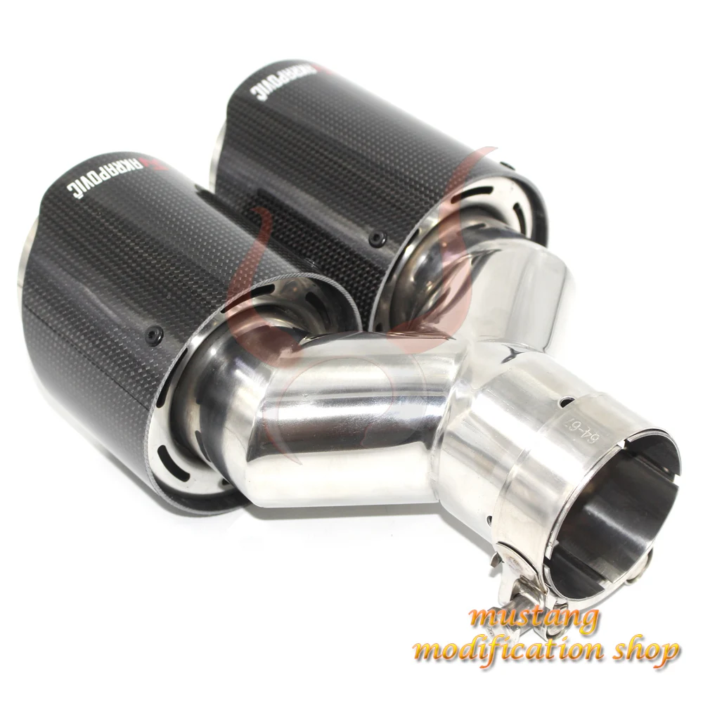 Правый akrapovic глушитель из углеродного волокна Выхлопной Трубы сопло автомобиля exhause y-образная прямая гладкая ткань глянцевая поверхность