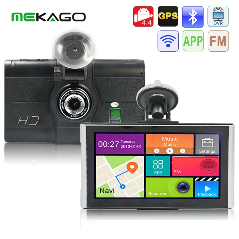 Free Shipping7 inch 1080P Car DVR Recorder MP3 MP4 Player with Android GPS Navigation Support WiFi 3G FM Transmitter Google Maps |