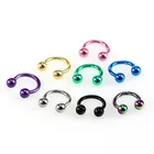 Кольца-подковы для пирсинга носа, 8 шт., разноцветные стальные кольца для носовой перегородки, для пирсинга, ювелирное изделие для нариса, доступны 3 размера, 6 мм, 8 мм, 10 мм