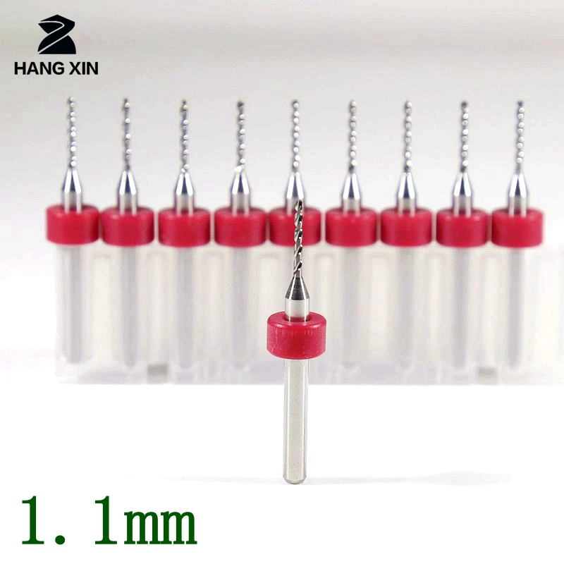 1.1mm 10pcs Печатной платы сверла 0,3-1,2 мм, карбид вольфрама Микро Мини электрическая дрель, 10 шт. деревообрабатывающий фрезерный станок с ЧПУ, инструменты, сверления стекла, фрезы для станка с ЧПУ - Цвет: 1.1mm 10pcs