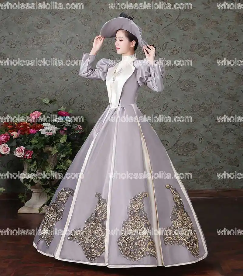 Новое прибытие рококо барокко Мари Антуанетта бальное платье 18-го века Ренессанс