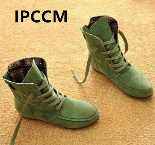 IPCCM Лидер продаж 2018 женские сапоги обувь на плоской подошве с закругленным носком