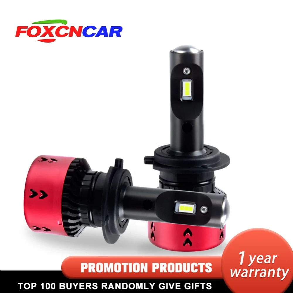 Foxcncar Led H4 H7 H11 CSP Car Headlight Bulb Kit 16000LM 70W DC 12V 9005 9006 9007 6500K Auto Front Lamp Styling | Автомобили и
