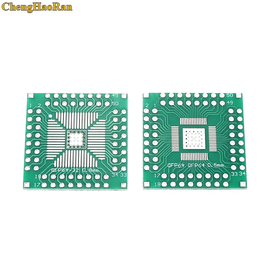 ChengHaoRan 5 шт. QFP 32 40 48 56 64 SMT к DIP64 плата адаптера пластины шаг 0 5/0 8 мм универсальная PCB