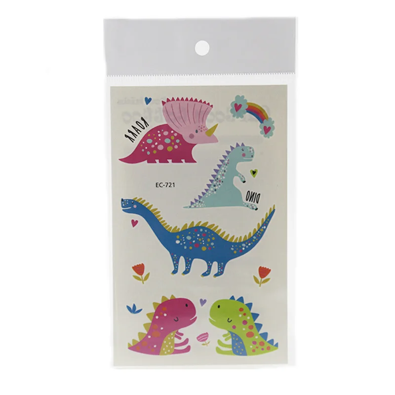 Мультяшные динозавры тату наклейки для детей подарок на день рождения