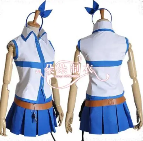 2016 Fairy Tail Люси хартфилия по умолчанию Форма Косплэй костюм вечерние платье |
