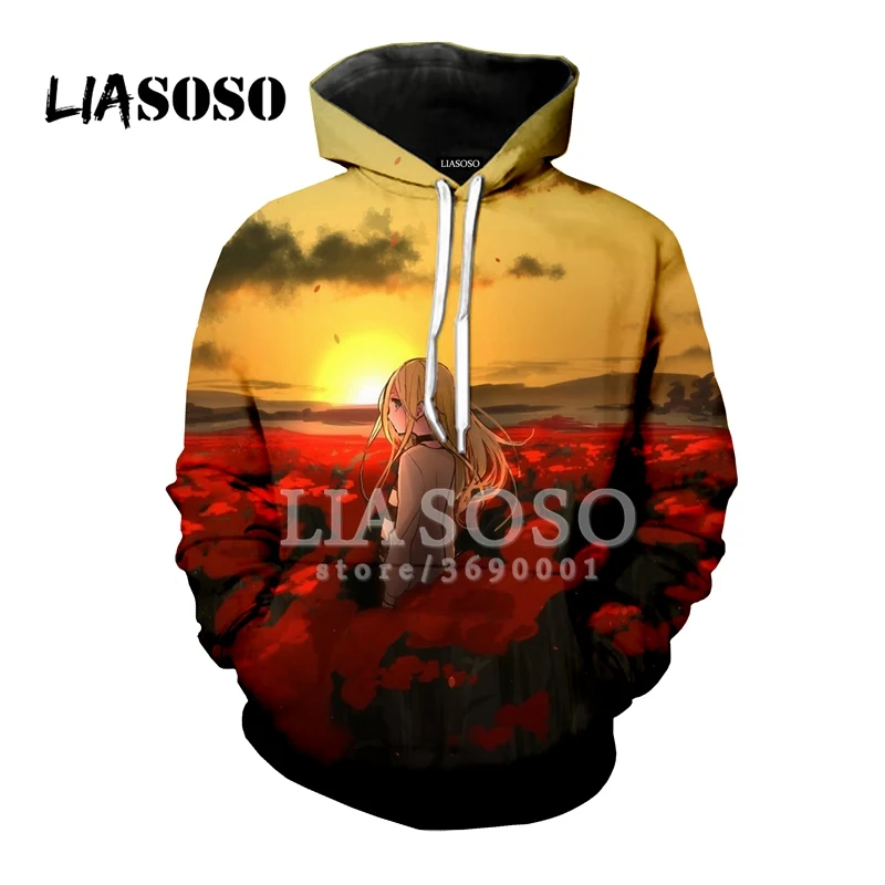 9 LIASOSO 3D принт Для женщин Для мужчин толстовки с капюшоном Кофты с рисунком из аниме ангелы смерти пуловер свободного покроя в стиле «хип-хоп» Повседневное Лидеры брендов X1300 - Цвет: 9