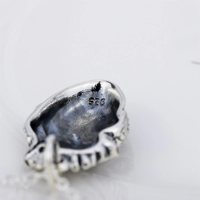 BESTLYBUY подлинное 925 пробы Серебряное человеческое сердце кулон ювелирные изделия ожерелье в стиле панк с подвеской для влюбленных
