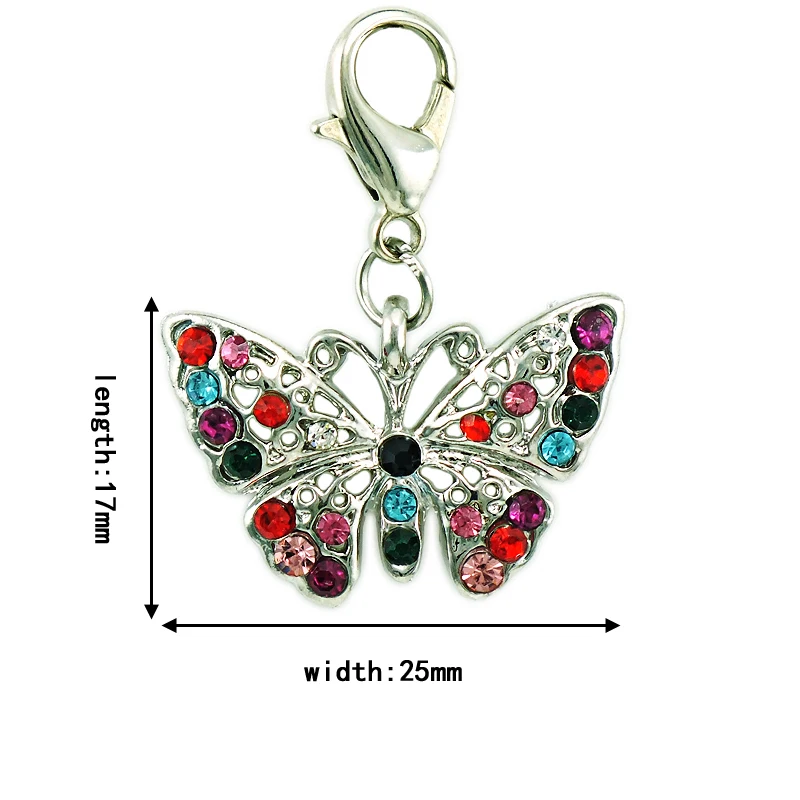 JINGLANG Амулеты с застежкой карабином Подвески Красочные Стразы в виде проколотых