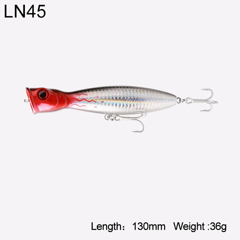 5285-130-LN45 Kingdom Popper рыболовные приманки высокого качества Профессиональные жесткие приманки 8 см 10 см 13 см плавающие верхние водные воблеры рыболовные снасти приманки - Цвет: 5285-130-LN45
