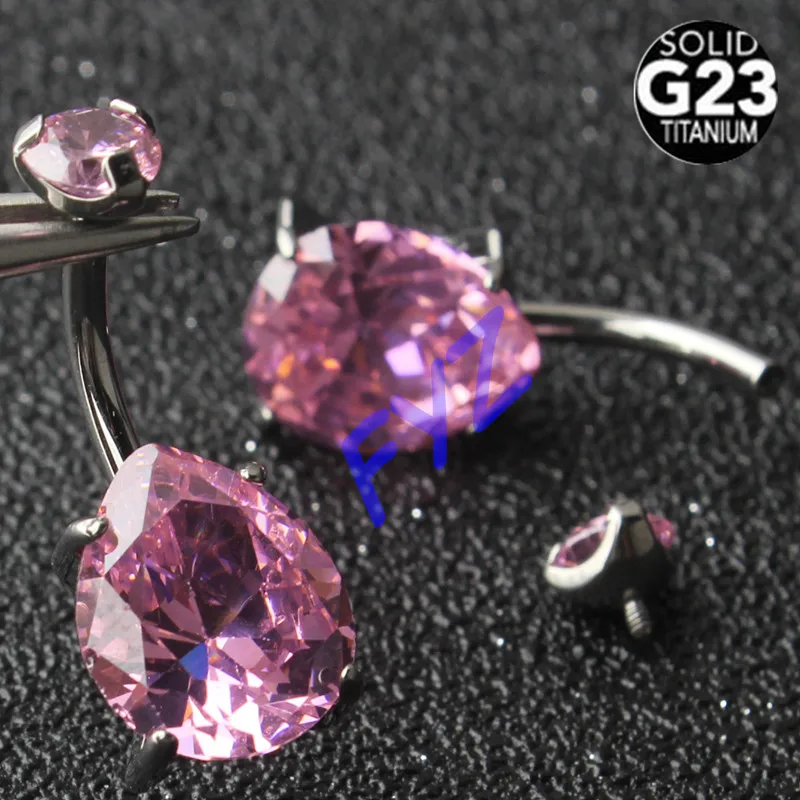 G23titan 14 г прямой соединитель с внутренней резьбой живота пирсинг для пупка из медицинской стали; штанга кристаллическая звезда присинг для тела Crystal Bell для Для женщин