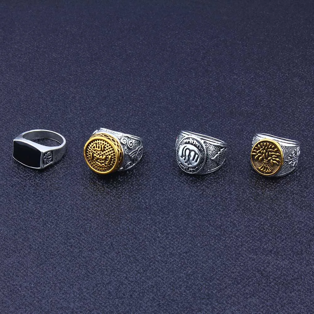 ZUUZ мужские кольца из нержавеющей стали для мужчин античные старинные Дерево