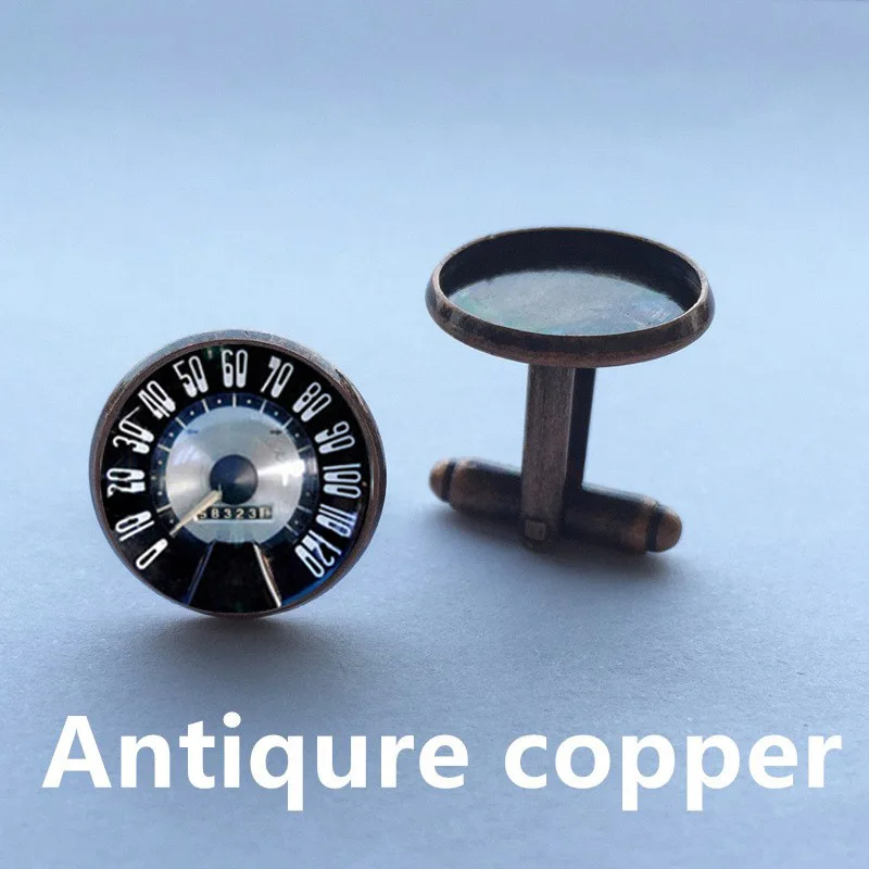 Стеклянные запонки 1 пара винтажные круглые со спидометром в стиле ретро|speedometer