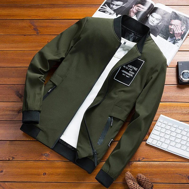 MENSWORE Spring Autumn New Fashion Brand Jacket Men Casual Mens Coat High Quality Solid color Men's 9990 | Мужская одежда