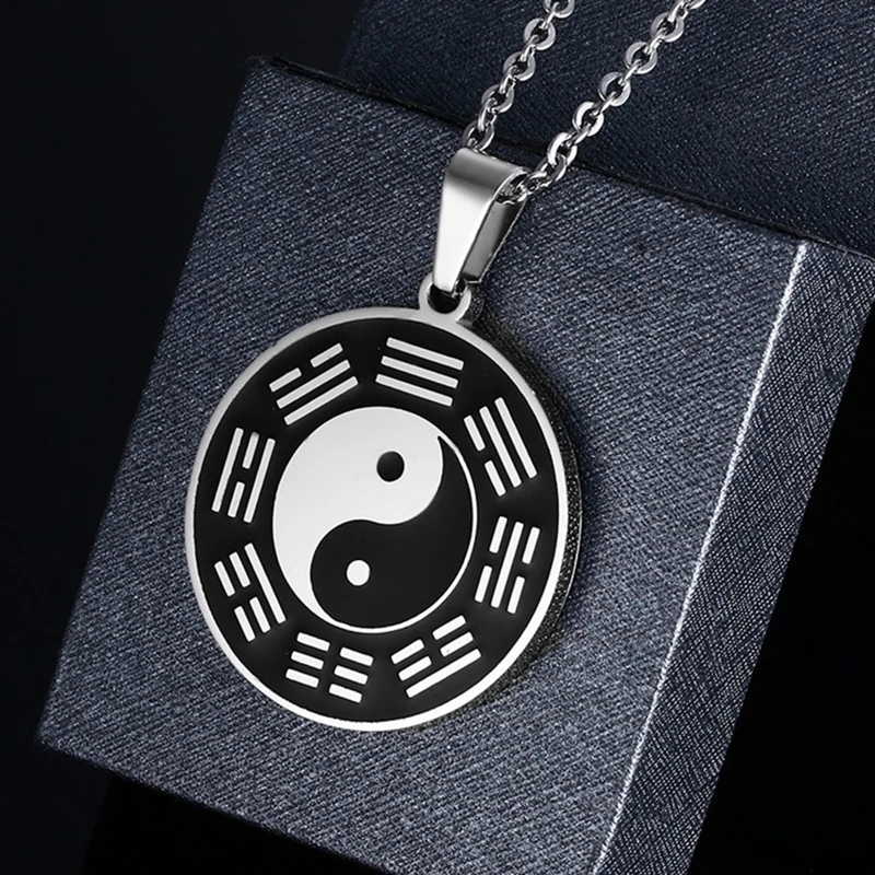 Кулон из нержавеющей стали Yin Yang Circle металлическая бирка китайский кулон Tai Chi Bagua