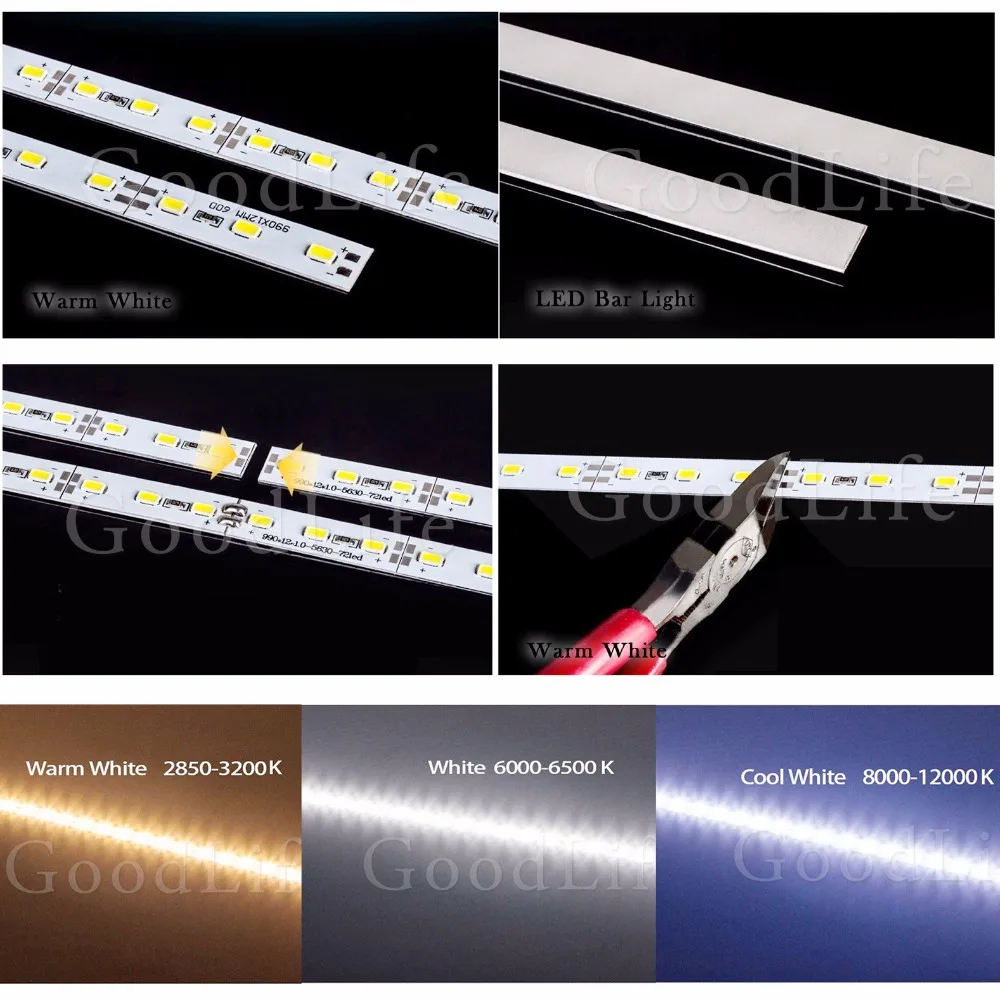 10 шт. сверхяркий светодиодный светильник 12 в пост. Тока 5730 SMD 5630 50 см 36 алюминиевый
