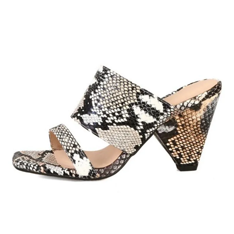 RIZABINA/женские пикантные летние Клубные сандалии со змеиным узором вечерние