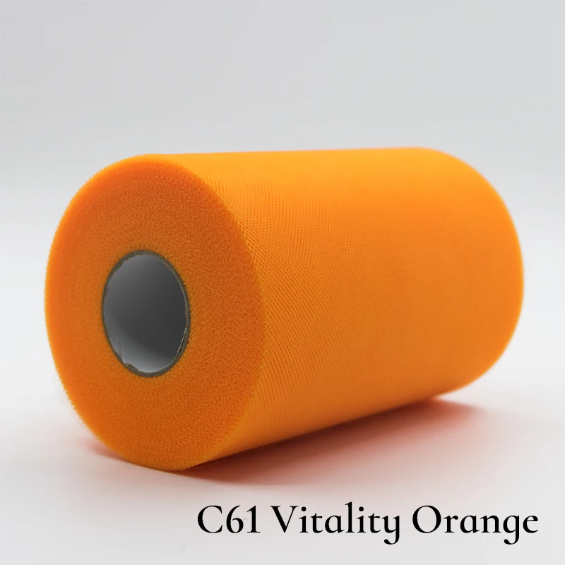 61Vitality Orange Рулон тюля, 100 ярдов, органза, свадебное украшение, пачка для детского душа, рулон тюля, 15 см, украшение для вечеринки и мероприятий, декор для помолвки - Цвет: 61Vitality Orange