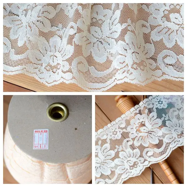 

Hot sale Baby dress lace Beige Peony embroidery lace width 10 cm