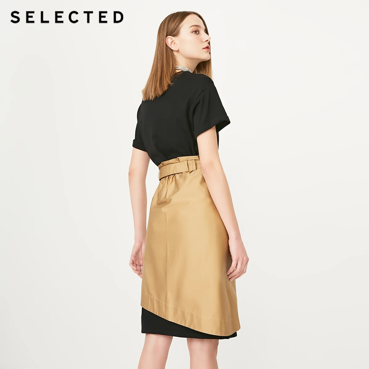 Летняя футболка из двух предметов платье средней длины S | 419261502 Женская одежда