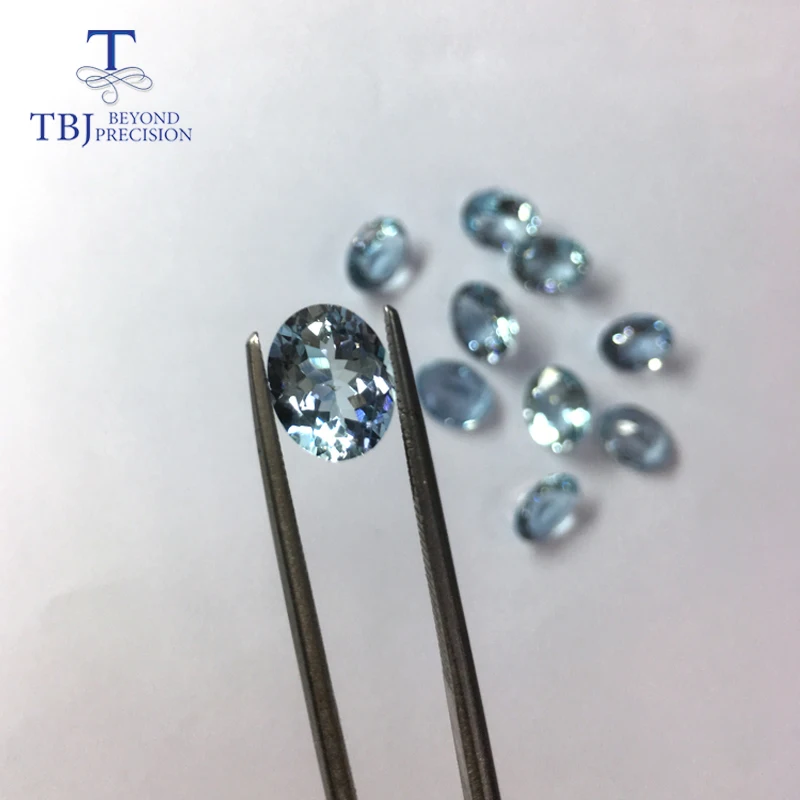 TBJ 100% натуральный цвет Аквамарин ovar8 * 10 мм 2.1ct натуральные свободные драгоценные