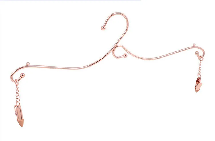 Rose Gold Вешалка для бюстгальтера из нержавеющей стали Hangerlink, вешалка для нижнего белья бюстгальтера, металлическая вешалка(50 шт./лот - Цвет: Rose Gold