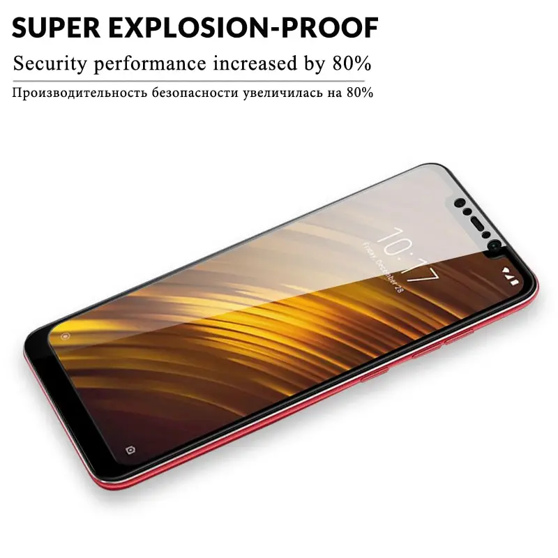 0.26mm Full Cover Tempered Glass Film For Xiaomi Pocophone f1 Screen Protector MI poco Protective Shield Saver 9H | Мобильные