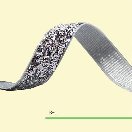 1-1/2 &quotблестящая/сверкающая бархатная лента Серебряная металлическая | Дом и сад