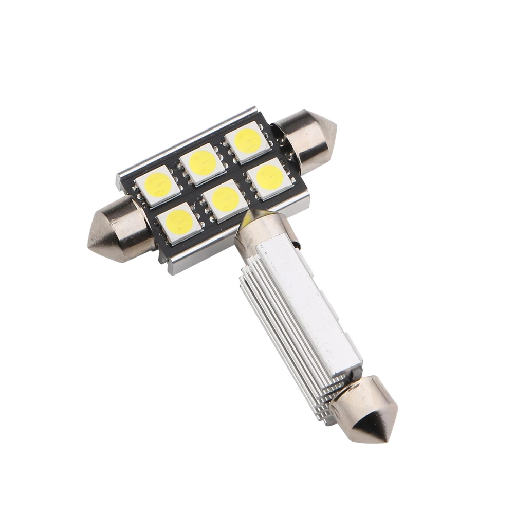 

50pcs 42mm C5W C10W Canbus Bulbs No Error Festoon 8 Led 5050 SMD Car Licence Plate Light Auto Interior Dome lamp Reading Lights