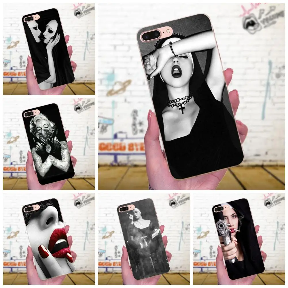 Sister Nun Sexy Girl высококлассная Diy Цветная печать из ТПУ для Apple iPhone 4 5 5C 4S SE 6 6S 7 8 Plus X XS Max