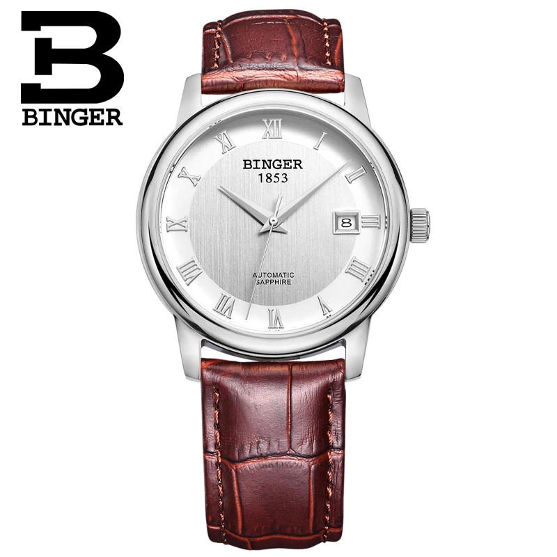 Часы мужские механические из нержавеющей стали с сапфировым стеклом 1 год